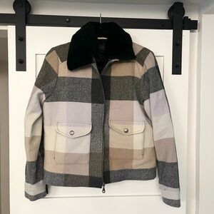 Pendleton Plaid Jacket with removable Black fur Collar